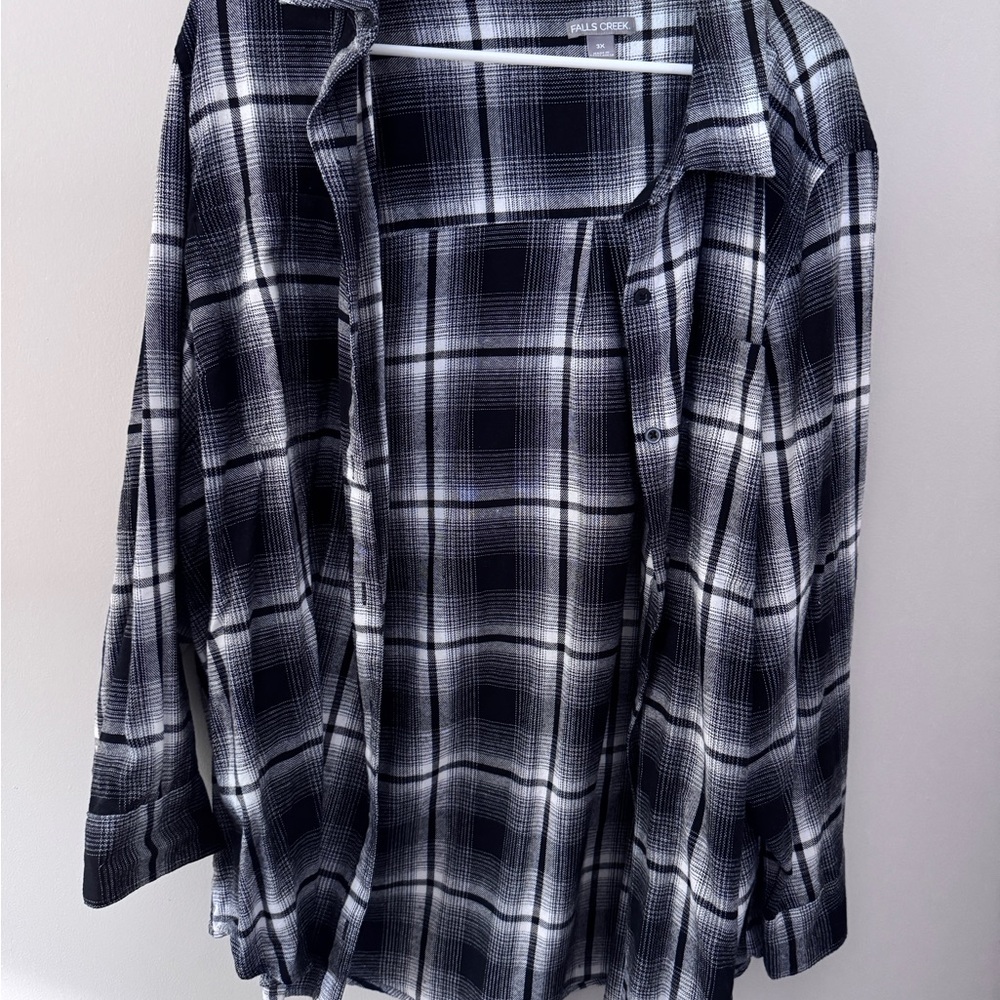 Falls Creek Black and White Plaid Tunic